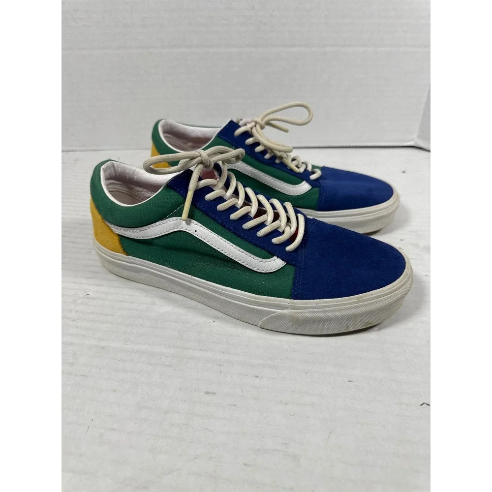 Vans Old Skool‎ Yacht Club Blue Green Yellow Red Colorblock Skate Shoes Sneakers